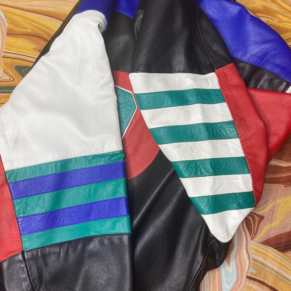 Vintage 9 Ball Leather Jacket 90’s Seinfeld Color - Picture 8 of 9